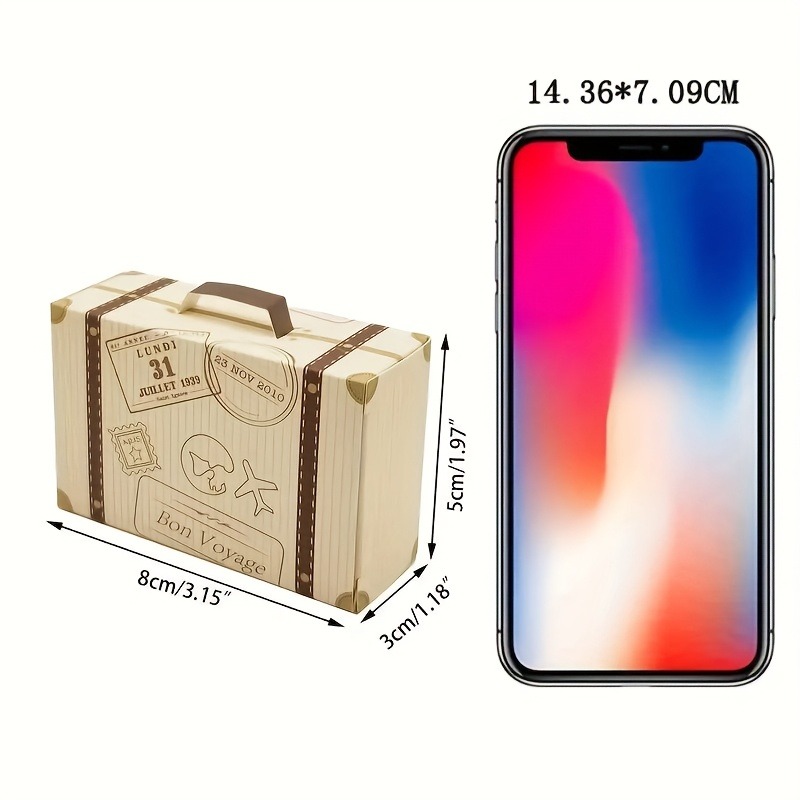 100pcs Mini Luggage Gift Boxes with Tags & Twine